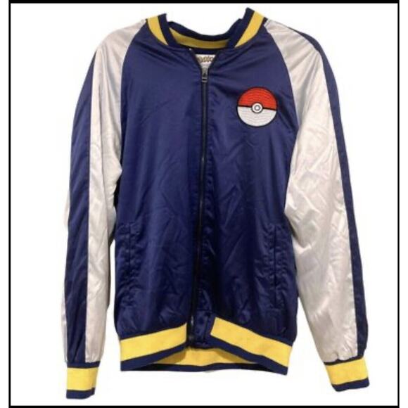Pokemon Nintendo Jacket Pikachu Satin Varsity Women Adult Small Embroiled Patch - Picture 1 of 9